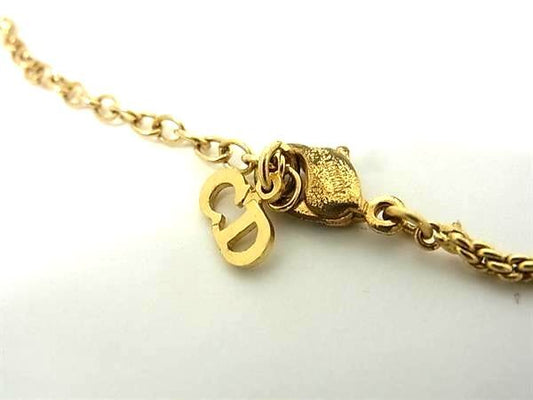 ChristianDior ディオール ネックレス ゴールド メタル レディース ラインストーン