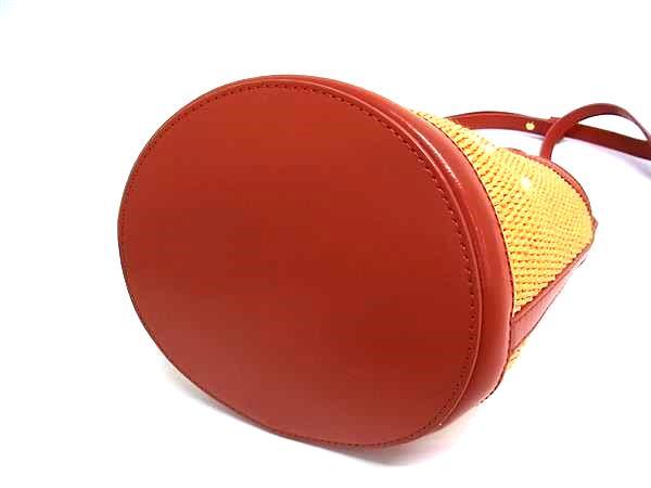 MARNI マルニ ハンドバッグ トロピカリア スモールバスケット オレンジ系 コットン ナイロン レザー レディース 2WAY 美品