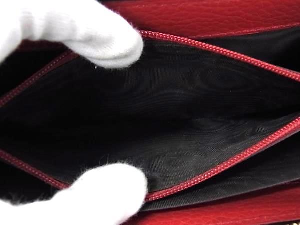 GUCCI グッチ 財布 インターロッキングG 449397 レッド レザー レディース ラウンドファスナー 三つ折り 長財布 美品