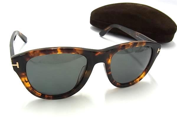 TOM FORD トムフォード サングラス アジアンフィット TF0520F ブラウン クリアブラック プラスチック ユニセックス べっ甲調 美品