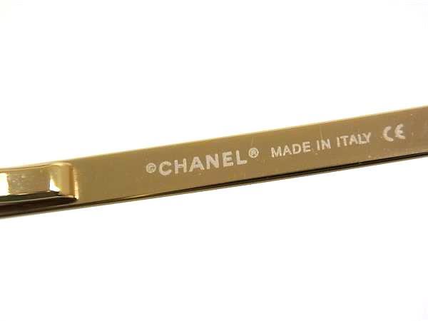 CHANEL シャネル サングラス ココマーク 4104B ゴールド クリアベージュ メタル レディース ラインストーン 美品
