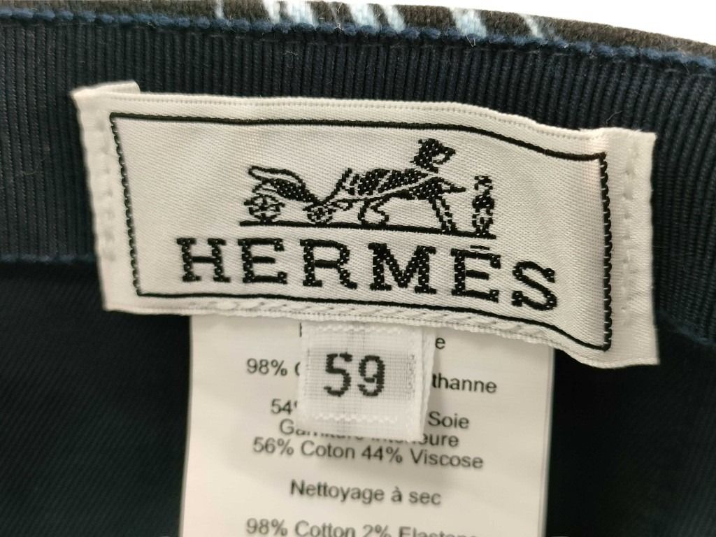 HERMES エルメス キャップ セリエ マルチカラー コットン ポリウレタン ユニセックス 美品