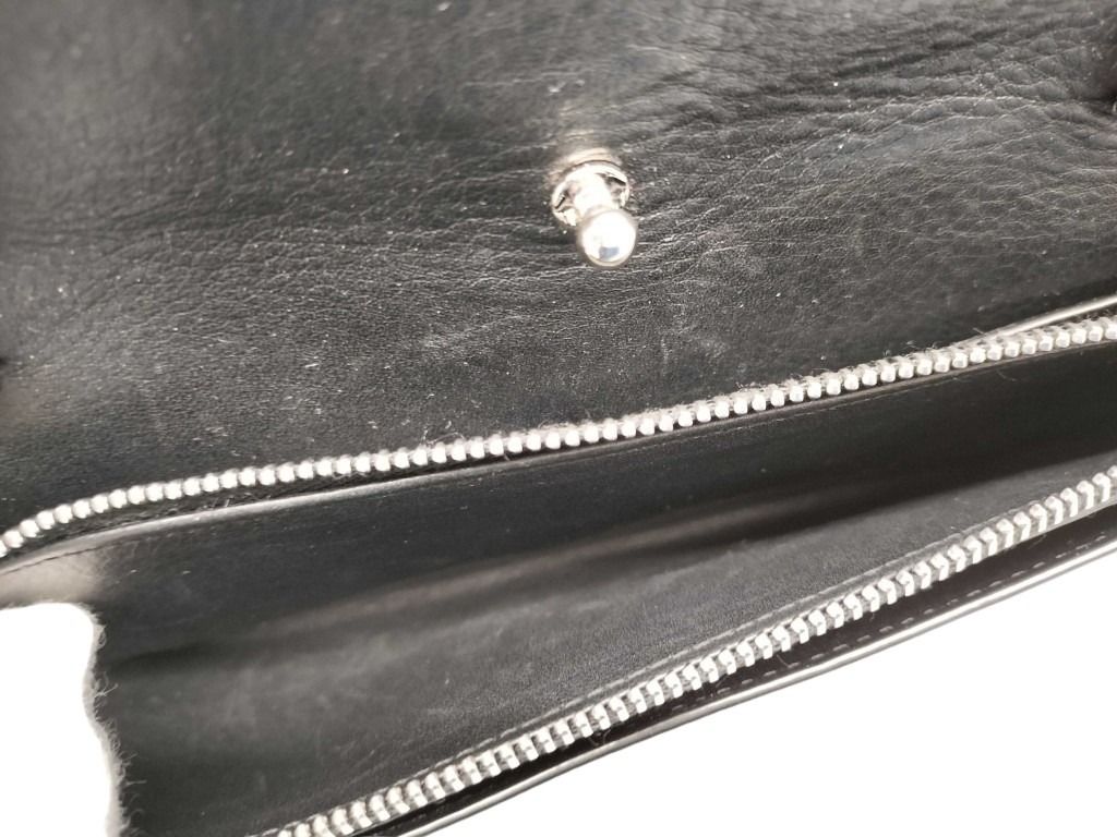 LOEWE ロエベ 財布 ヴァーティカル チェーンウォレット レッド ピンク ブラック レザー レディース 二つ折り長財布 美品