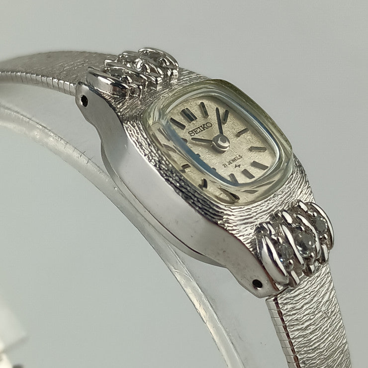 SEIKO セイコー 腕時計 21石 手巻き 2針 11-3440 シルバー ステンレス 6Pダイヤモンド レディース ヴィンテージ 1960年代