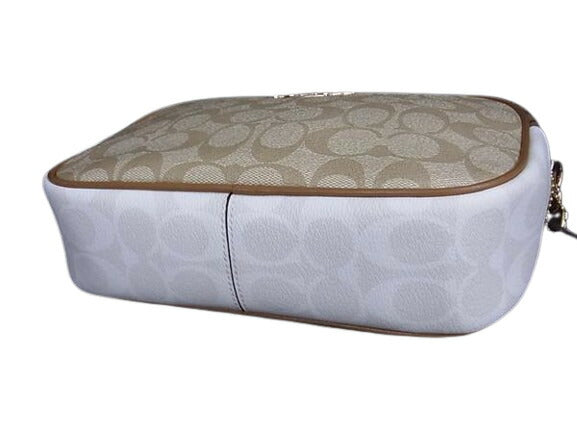 COACH コーチ ショルダーバッグ シグネチャー CA172 ライトカーキ×チョークマルチ ライトゴールド PVCコーティングキャンバス×レザー レディース ジェイミー カメラ バッグ B2261-CA172 超美品