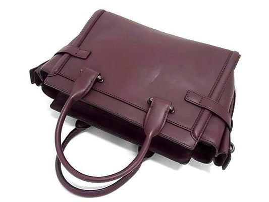 超美品 COACH コーチ ハンドバッグ スワッガー 55496 ボルドー系 レザー レディース 2WAY クロスボディ