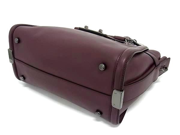 超美品 COACH コーチ ハンドバッグ スワッガー 55496 ボルドー系 レザー レディース 2WAY クロスボディ
