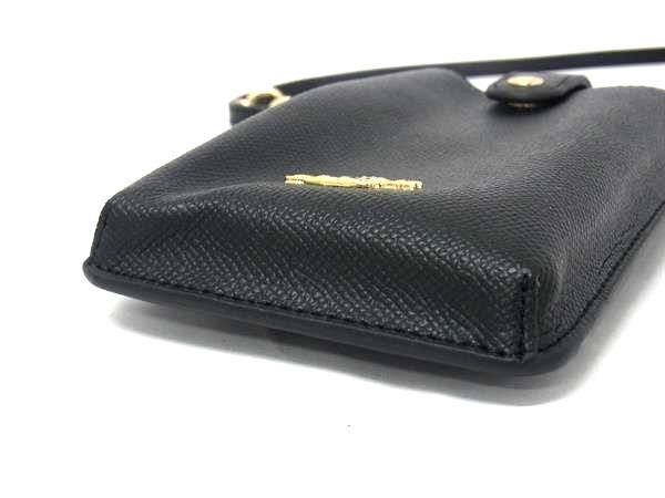 新古未使用展示品 COACH コーチ スマホショルダーバッグ C6884 ブラック レザー ユニセックス クロスグレイン フォーン クロスボディ 2WAY