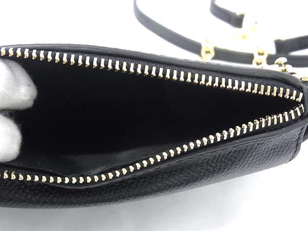 新古未使用展示品 COACH コーチ スマホショルダーバッグ C6884 ブラック レザー ユニセックス クロスグレイン フォーン クロスボディ 2WAY