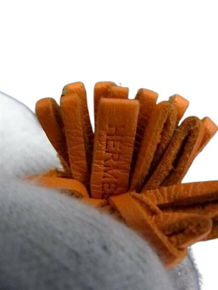 美品 HERMES エルメス チャーム カルメンチータ - オレンジ系 レザー ユニセックス シルバー金具 ミニタッセル キーホルダー ブックマーク