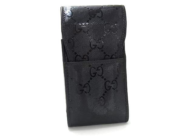 GUCCI グッチ シガレットケース GGインプリメ 181716 ブラック PVC×レザー ユニセックス