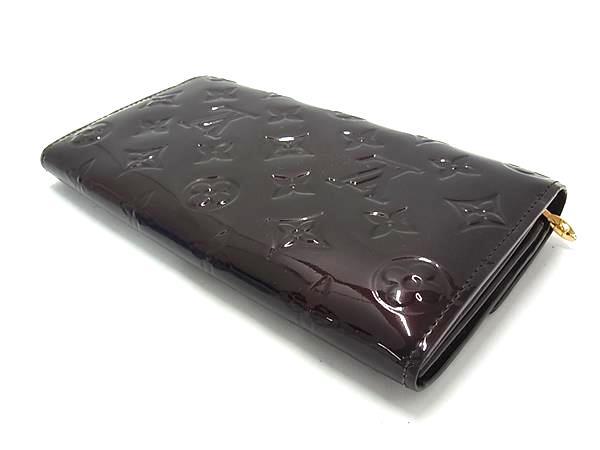 LOUIS VUITTON ヴィトン 財布 モノグラムヴェルニ ポルトフォイユ サラ M93524 アマラント パテントレザー ユニセックス 二つ折り 長財布 ゴールド金具