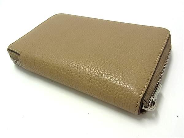 CELINE セリーヌ 財布 ミディアム ジップアラウンド ベージュ レッド レザー レディース ラウンドファスナー 二つ折り財布 シルバー金具