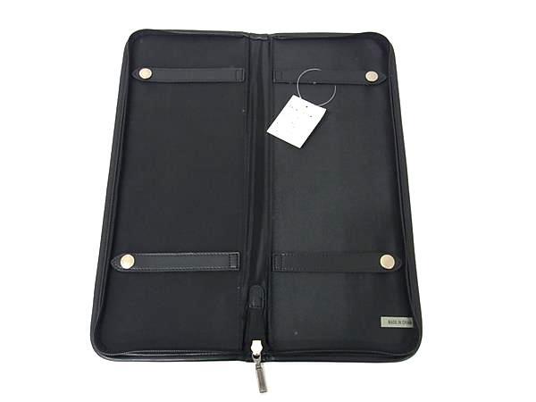 BURBERRY バーバリー ネクタイケース ブラックレーベル ブラック ナイロン×レザー メンズ 新古未使用展示品