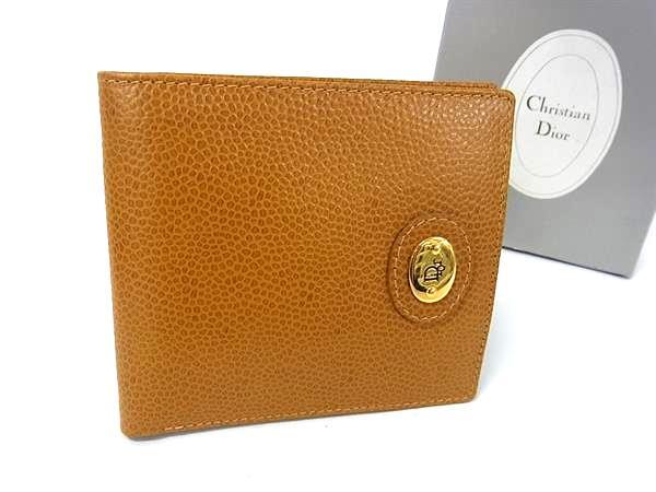 ChristianDior クリスチャンディオール 財布 ブラウン レザー メンズ 二つ折り財布 超美品