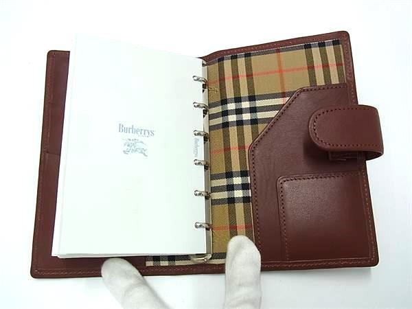 Burberrys バーバリーズ システムノート ブラウン レザー ユニセックス ノバチェック 新古未使用展示品