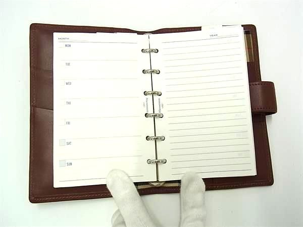 Burberrys バーバリーズ システムノート ブラウン レザー ユニセックス ノバチェック 新古未使用展示品