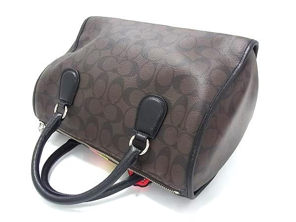 COACH コーチ ハンドバッグ シグネチャー ダブルストライプ ホース アンド キャリッジ ベネット サッチェル F33889 ブラウン ブラック イエロー レッド PVC レザー レディース 2WAY シルバー金具 新品未使用展示品
