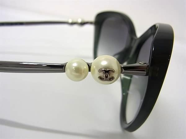 CHANEL シャネル サングラス ココマーク 5338HA カーキ グリーングラデーション プラスチック ユニセックス フェイクパール