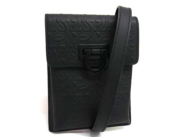 Salvatore Ferragamo フェラガモ ショルダーバッグ ガンチーニ GG241149 ブラック レザー ユニセックス 超美品