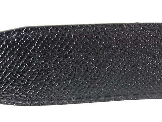 BVLGARI ブルガリ ベルト ブラック レザー メンズ シルバー金具