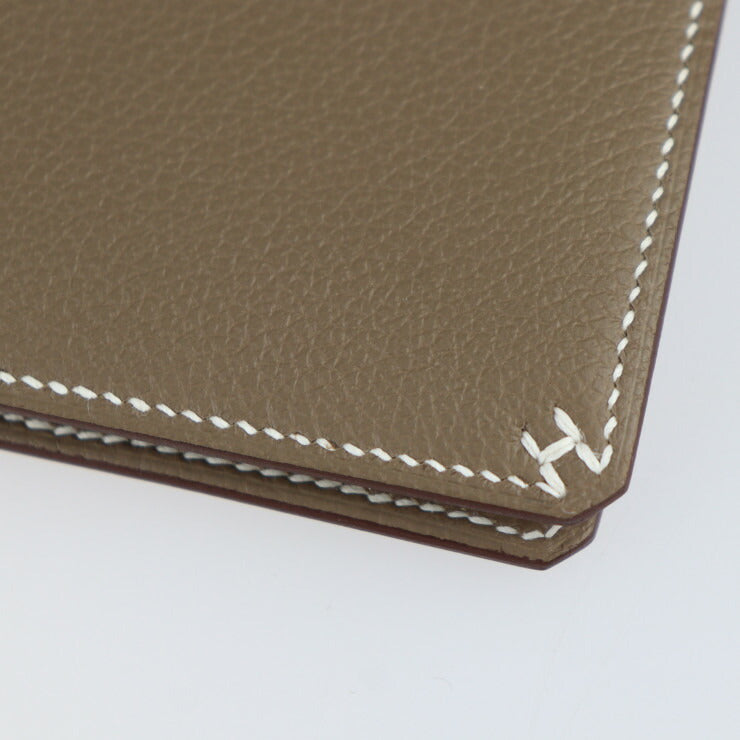 新品未使用展示品 HERMES エルメス Hセリエ コンパクト バイアスH 二つ折り財布 - エバーカラー エトゥープ シルバー金具