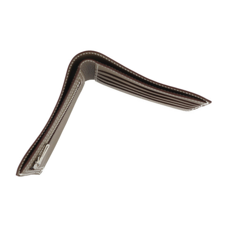 新品未使用展示品 HERMES エルメス Hセリエ コンパクト バイアスH 二つ折り財布 - エバーカラー エトゥープ シルバー金具