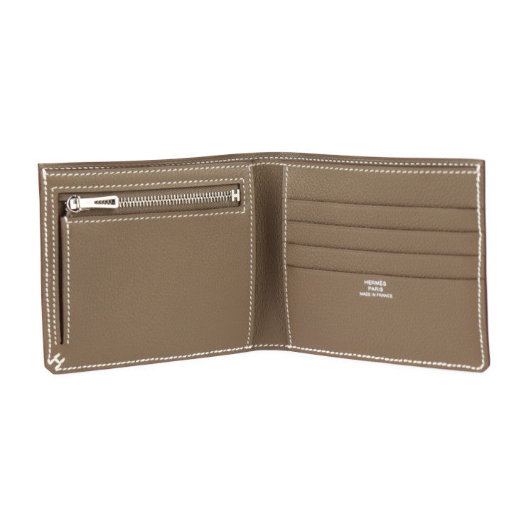 新品未使用展示品 HERMES エルメス Hセリエ コンパクト バイアスH 二つ折り財布 - エバーカラー エトゥープ シルバー金具