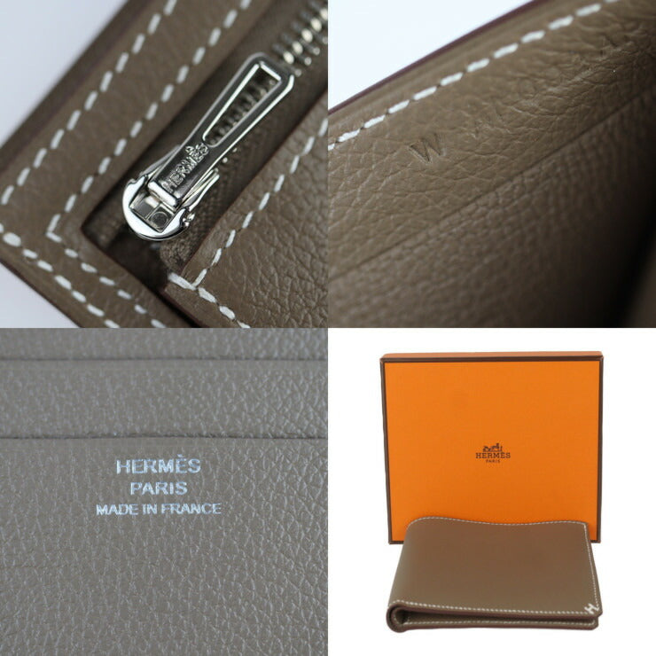 新品未使用展示品 HERMES エルメス Hセリエ コンパクト バイアスH 二つ折り財布 - エバーカラー エトゥープ シルバー金具