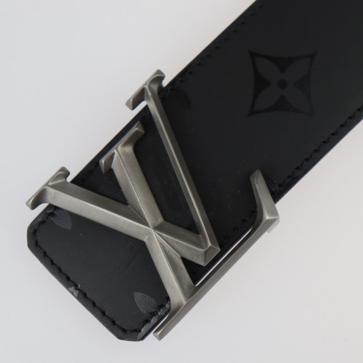 美品 LOUIS VUITTON ルイ ヴィトン LV イニシャル 40MM ピラミッド モノグラム イリュージョン ベルト M9346T 表記サイズ 95/38 レザー ブラック シルバー金具 リバーシブル ビトン