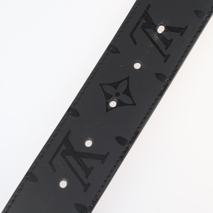 美品 LOUIS VUITTON ルイ ヴィトン LV イニシャル 40MM ピラミッド モノグラム イリュージョン ベルト M9346T 表記サイズ 95/38 レザー ブラック シルバー金具 リバーシブル ビトン