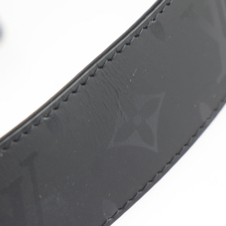 美品 LOUIS VUITTON ルイ ヴィトン LV イニシャル 40MM ピラミッド モノグラム イリュージョン ベルト M9346T 表記サイズ 95/38 レザー ブラック シルバー金具 リバーシブル ビトン