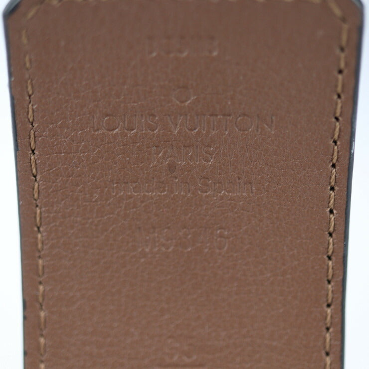 美品 LOUIS VUITTON ルイ ヴィトン LV イニシャル 40MM ピラミッド モノグラム イリュージョン ベルト M9346T 表記サイズ 95/38 レザー ブラック シルバー金具 リバーシブル ビトン