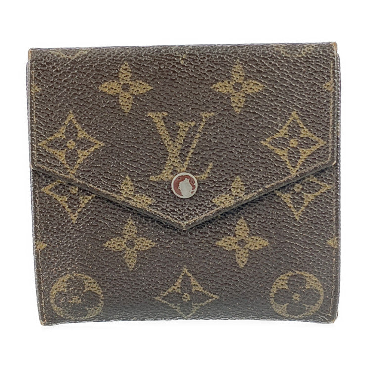 LOUIS VUITTON ルイ ヴィトン 二つ折り財布 ポルトモネ・ビエ・カルトクレディ M61660(旧型) ブラウン モノグラムキャンバス レザー レディース Wホック