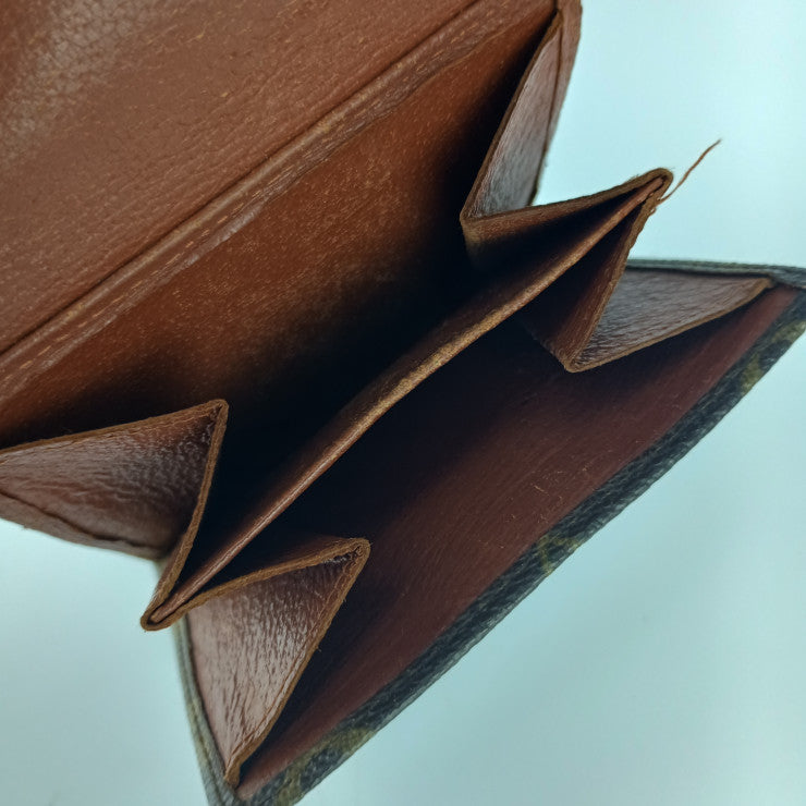 LOUIS VUITTON ルイ ヴィトン 二つ折り財布 ポルトモネ・ビエ・カルトクレディ M61660(旧型) ブラウン モノグラムキャンバス レザー レディース Wホック