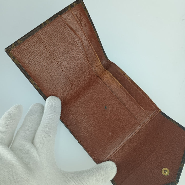 LOUIS VUITTON ルイ ヴィトン 二つ折り財布 ポルトモネ・ビエ・カルトクレディ M61660(旧型) ブラウン モノグラムキャンバス レザー レディース Wホック