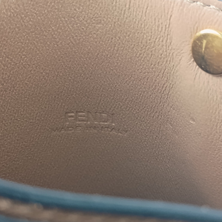 美品 FENDI フェンディ ショルダーバッグ ピーカブー ピーカフォン 8M0442 ブラック ゴールド金具 レザー レディース スマホポーチ ストラップ ターンロック