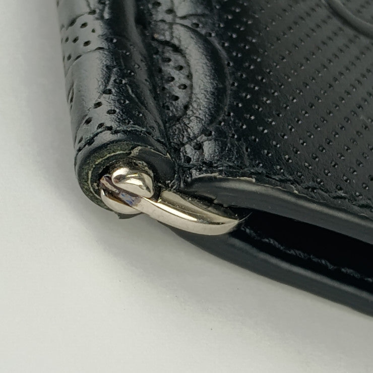 美品 GUCCI グッチ 二つ折り財布 GGエンボス マネークリップ 676656 ブラック レザー メンズ 札入れ