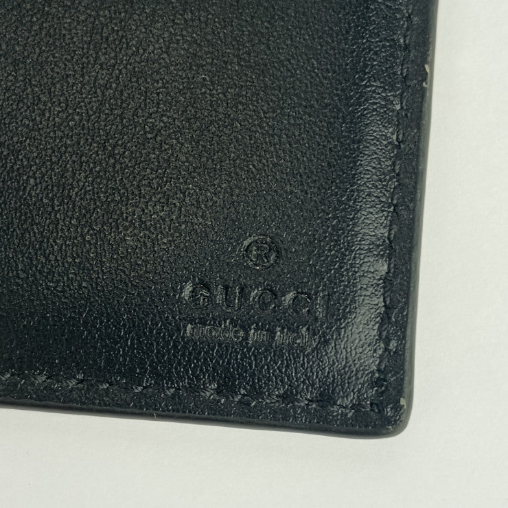 美品 GUCCI グッチ 二つ折り財布 GGエンボス マネークリップ 676656 ブラック レザー メンズ 札入れ
