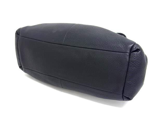 超美品 COACH コーチ ショルダーバッグ フィービー F35723 ダークネイビー系 ペブルドレザー レディース ロゴ