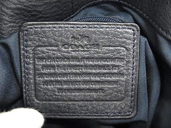 超美品 COACH コーチ ショルダーバッグ フィービー F35723 ダークネイビー系 ペブルドレザー レディース ロゴ