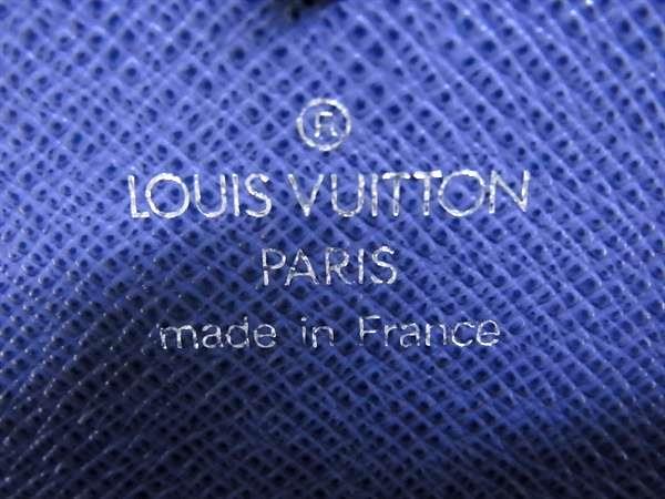 美品 LOUIS VUITTON ルイ ヴィトン 二つ折り財布 エピ ポルトフォイユ トレゾール M6350G モーキーブルー レザー メンズ L字型ファスナー