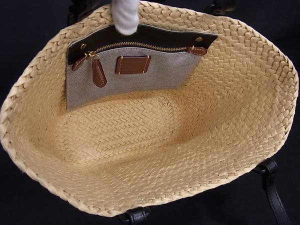 新品未使用展示品 COACH コーチ ハンドバッグ CQ788 ナチュラル ストロー、リファインドカーフレザー かごバッグ