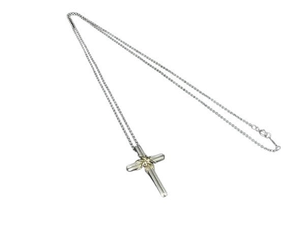 TIFFANY＆Co ティファニー ネックレス シグネチャークロス - シルバー ゴールド SV925 K18 レディース