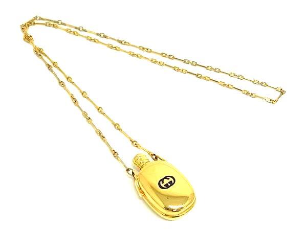 GUCCI グッチ ネックレス オールドグッチ インターロッキングG - ゴールド メタル レディース 香水瓶