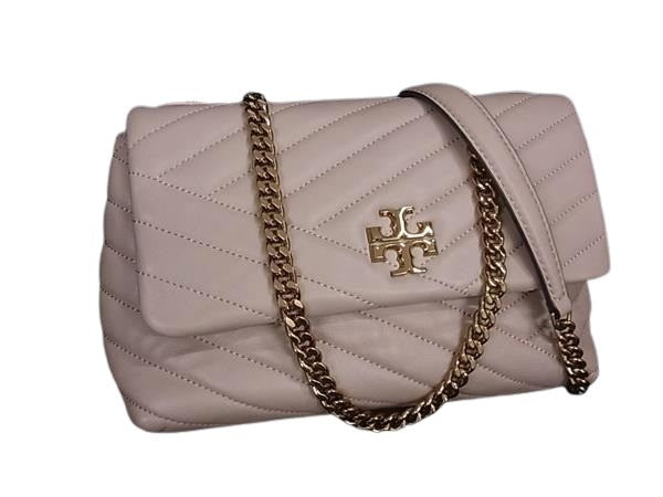 TORY BURCH トリーバーチ ショルダーバッグ キラ シェブロン コンバーチブル - ベージュ レザー レディース チェーン キルティング ゴールド金具 美品