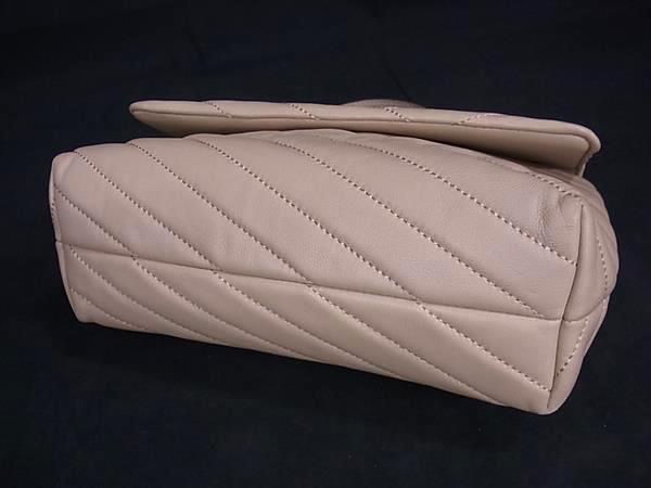 TORY BURCH トリーバーチ ショルダーバッグ キラ シェブロン コンバーチブル - ベージュ レザー レディース チェーン キルティング ゴールド金具 美品