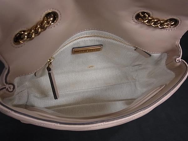 TORY BURCH トリーバーチ ショルダーバッグ キラ シェブロン コンバーチブル - ベージュ レザー レディース チェーン キルティング ゴールド金具 美品