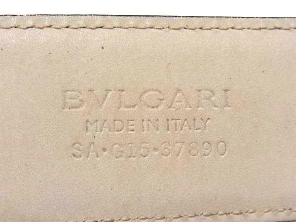 BVLGARI ブルガリ ベルト ブルガリブルガリ 37890 ブラック レザー ユニセックス ロゴ ラウンドバックル シルバー金具