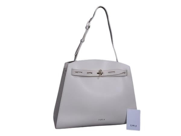 FURLA フルラ ハンドバッグ マルゲリータ - アイボリー系 レザー レディース ベルト ゴールド金具 美品